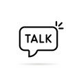 talk word in black thin line bubble vector image