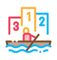 boat rowing competition canoeing icon vector image vector image