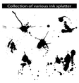 collection of various ink splatter vector image
