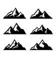 mountain icons set on white background vector image vector image