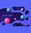 colorful cartoon outer space background design vector image