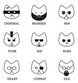 flat line icons with different faces modern style vector image