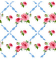 seamless rose peony pattern vector image