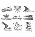 set of hair salon labels in vintage style vector image vector image