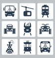 transportation icons set vector image
