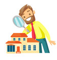 caucasian white businessman looking for house vector image