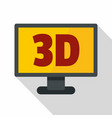 computer monitor with 3d inscription icon vector image