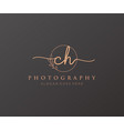 initial ch feminine logo usable for nature salon vector image