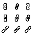 black chain or link icon set vector image
