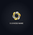 circle leaf eco organic gold logo vector image vector image