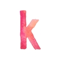letter k colorful watercolor aquarelle font type vector image