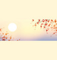 sakura tree flowers big sun and sunrise sky vector image
