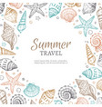 seashell background vintage summer sea shells vector image