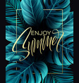 banners with tropical leaves on black vector image