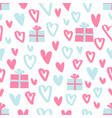 hearts seamless pattern vector image vector image