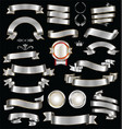 retro silver ribbons and labels collection vector image