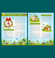 easter egg hunt celebration brochure template vector image