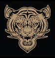 tiger angry face knife head ta vector image vector image