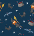 halloween seamless pattern design cute cartoon vector image