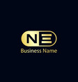initial letter ne logo template design vector image