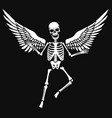 scary skeleton with angel wings vector image vector image