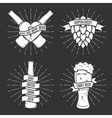 set of t-shirt beer prints vintage vector image vector image