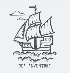 Old sailboat Royalty Free Vector Image - VectorStock