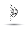 soccer ball in gate net icon vector image