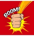 clenched fist boom hit vector image vector image