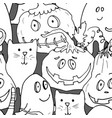 halloween seamless pattern design cute cartoon vector image vector image