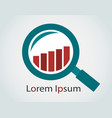 magnifying glass with graph vector image
