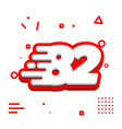 number 82 3d speed modern icon vector image vector image