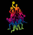 basketball players vector image