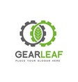 gear leaf technology logo template design vector image