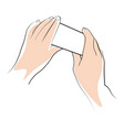 hands holding object template palms position vector image