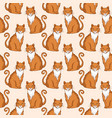 seamless pattern design with cute red cats vector image