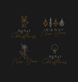 set of new year art deco vintage labels vector image vector image