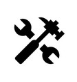 spanner and hammer black building objects vector image
