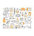 veterinary set with pets medicines and food vector image