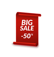 big sale ribbon design template banner sale tag vector image