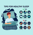 Cartoon rules of healthy sleep infographics Vector Image