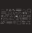 sketch line arrow element star heart shape vector image