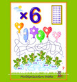 educational page for school multiplication table vector image