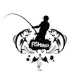 fisherman with a fishing rod concept vector image