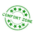 grunge green comfort zone word with star icon vector image