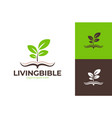 living bible church logo sign vector image