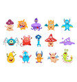 monsters cartoon cute funny characters mutants vector image