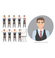 set of emotions for business man vector image