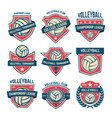 set of volleyball club emblems vector image vector image