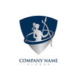 warrior woman logo vector image vector image
